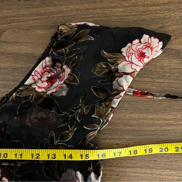 Dex Floral Velor Cocktail Dress S - Picture 7 of 12